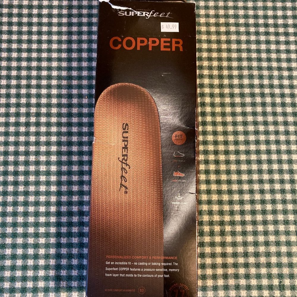 COPY - Superfeet Insole, Copper E, Women 10.5-12
